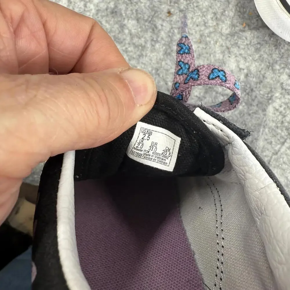 Vans Kids Black Butterfly Low-Top Sneakers with Purple & Blue Accents - Picture 8 of 8